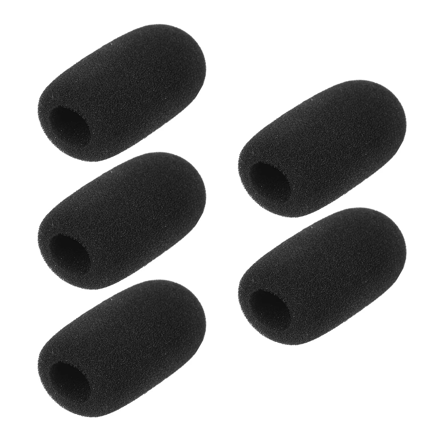 Mini bonnettes anti-vent pour microphone, protections en mousse pour micro-casque, noir, lot de 5 pièces