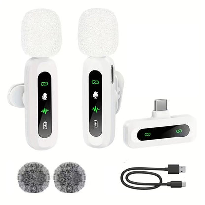 Microphone Lavalier sans fil pour iPhone Android PC enregistrement Audio vidéo suppression du bruit micros à clipser pour Tiktok en direct YouTube