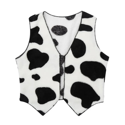 Costume de cow-boy et de cow-girl du Far West, déguisement d'Halloween, gilet sans manches à franges avec bandana et chapeau