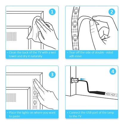 Led Lights for TV 3 Key Control Led Strip USB 5V Tape Lights for TV Backlight Home Party Decoration Flexible Ribbon