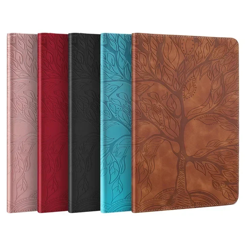 Coque for iPad Mini 7 Case 8.3" Embossed Tree PU Leather Flip Cover for Funda iPad Mini 2024 Mini 7th 6th Generation Case Cover