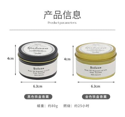 Bougies parfumées de luxe en étain noir, bougies décoratives pour la maison avec Woodwick, citronnelle, anti-moustiques, meilleur cadeau pour elle