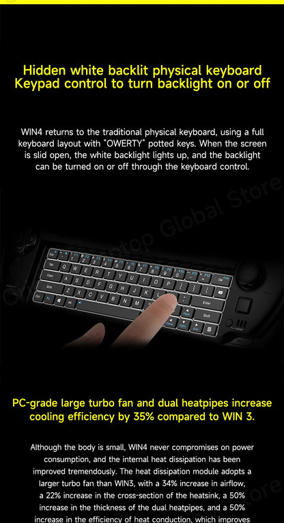 GPD WIN 4 2025 AMD Ryzen™ AI 9 HX 370/ AMD Ryzen 7 8840U Processor 32GB RAM 1TB/2TB Hard Drive 6-inch Pocket Mini PC Laptop