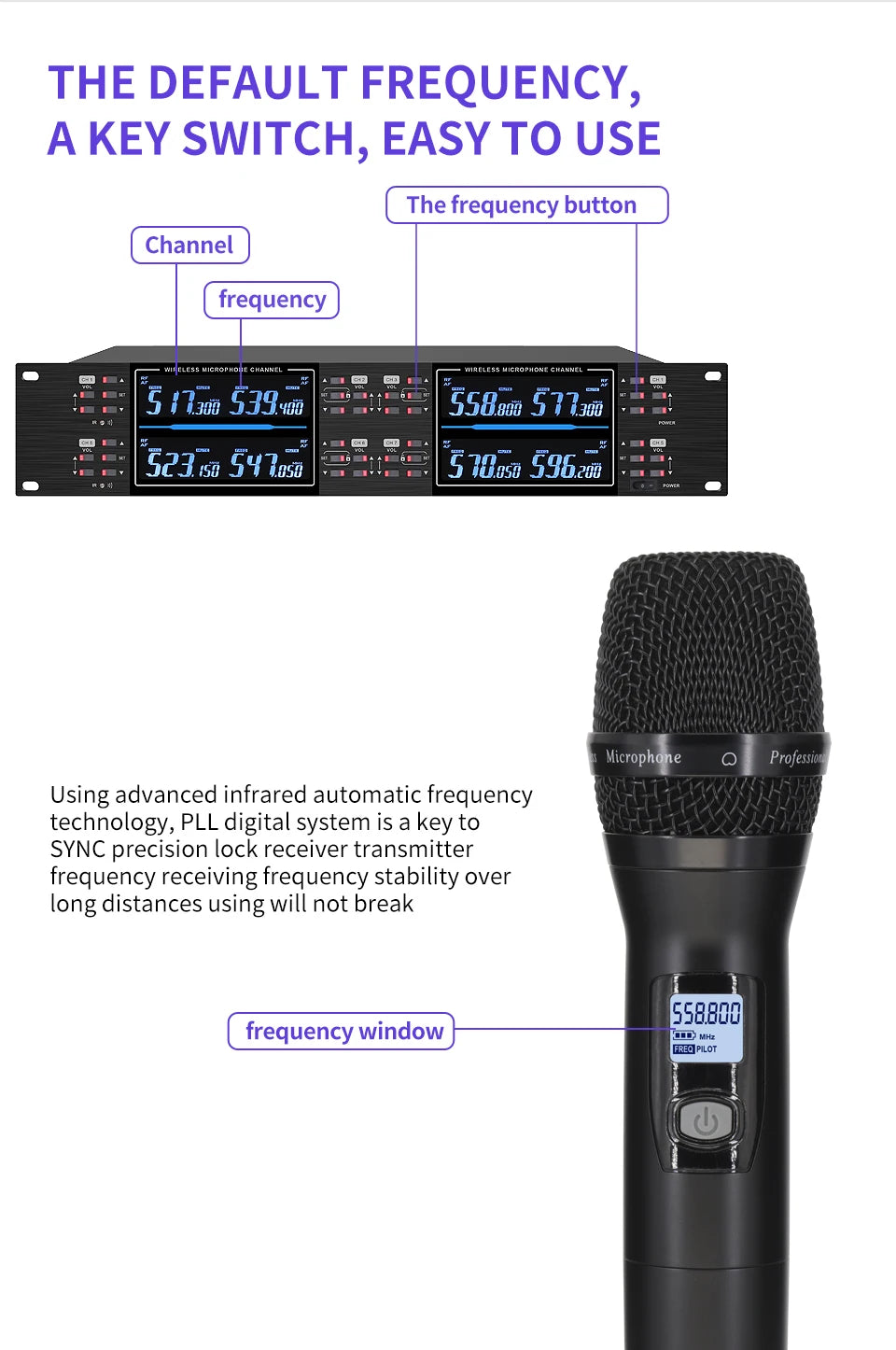 KATELEIYU UHF High end karaoke stage performance, wedding family KTV, party professional 8-channel wireless microphone system