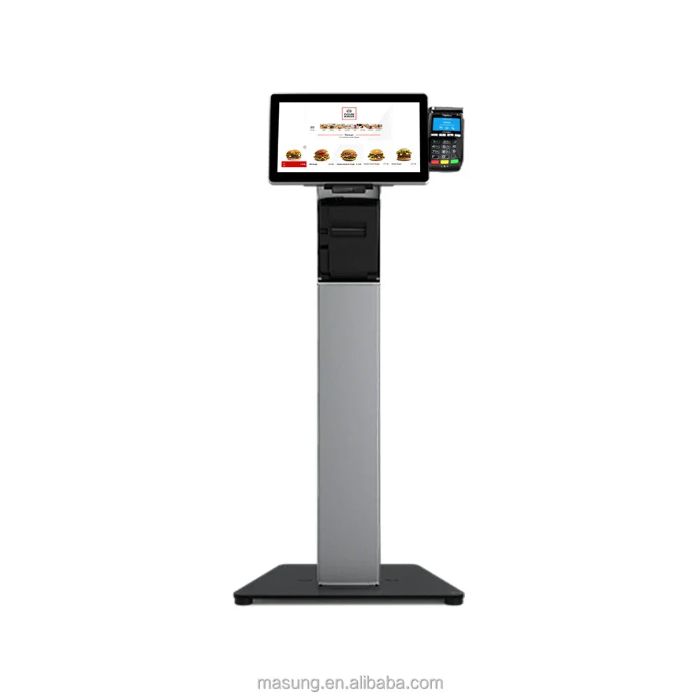 MASUNG MS-S11 système de commande de kiosque en libre-Service tout en un support de sol POS kiosques de commande de nourriture kiosque de paiement en libre-service