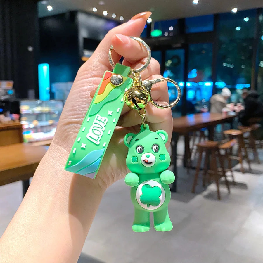 Grumpy Bear Keychain Kawaii Cares Bears Anime Cute Girls Creative Bag Doll Pendant Car Keychains Cartoon Fashion Toy Women Gift