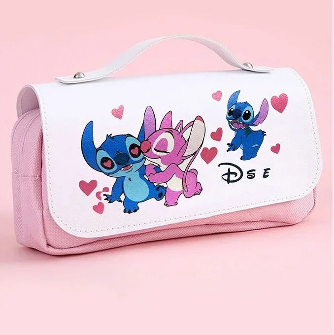 Anime Stitch Fully Printed Flap Pen Bag Stationery Box Pencil Case Primary and Secondary School Student School Bag Cartoon