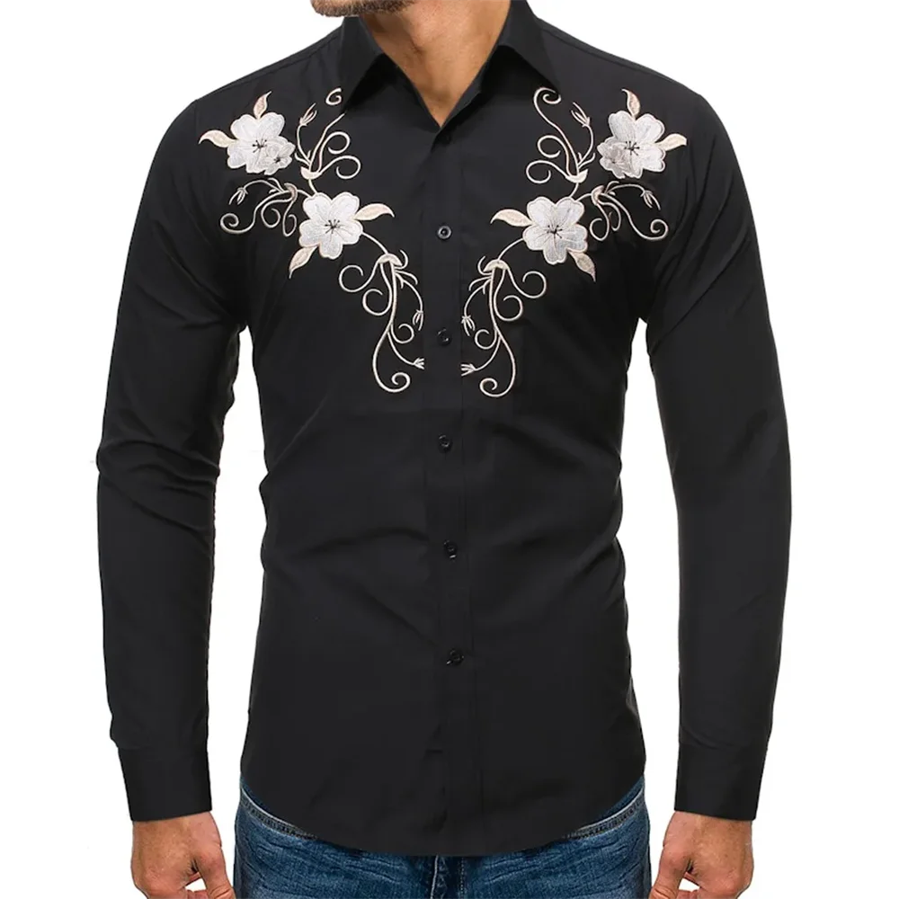 Western Denim Men's Shirt Comfortable and Soft Men's Clothing Long Sleeve Shirt Daily Wear Denim Shirt Fashion Button Design