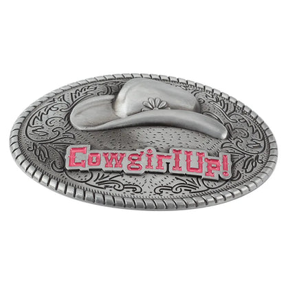 Boucle de ceinture de cow-girl, joli chapeau de cowboy rose pour fille