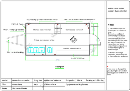 Commerical Food Truck Stainless Steel Snack Cart Hot Dog Coffee Kiosk Mobile Kitchen Concession Food Truck Trailer For Sale