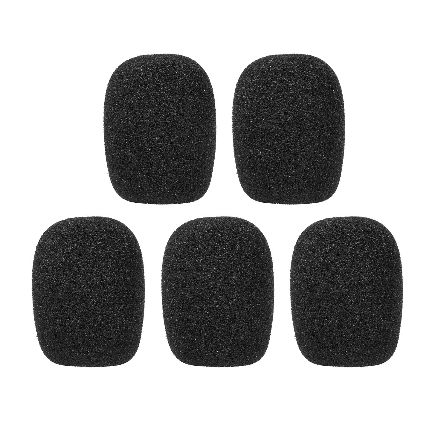 Mini bonnettes anti-vent pour microphone, protections en mousse pour micro-casque, noir, lot de 5 pièces