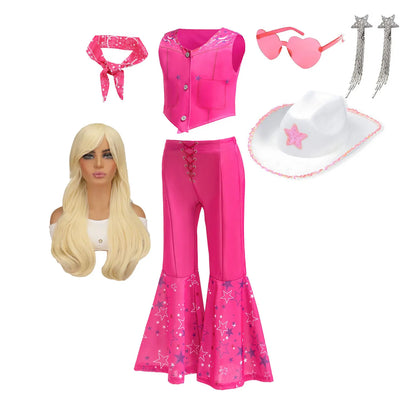 Tenue de cow-girl Barbie pour fille de 2 à 12 ans, tenue de cosplay Barbie pour Halloween