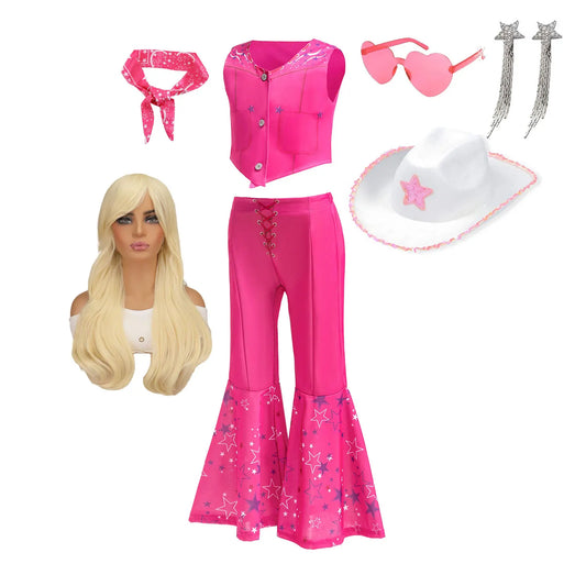 Tenue de cow-girl Barbie pour fille de 2 à 12 ans, tenue de cosplay Barbie pour Halloween