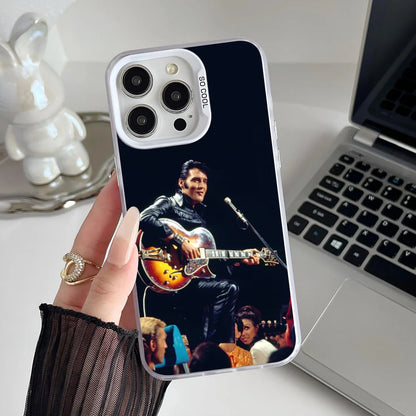 Epc Super Cool E-Elvis Presley Phone Case IMD Phone Case For IPhone 16 15 14 13 12 11 Pro Max Plus Color Silver Cover