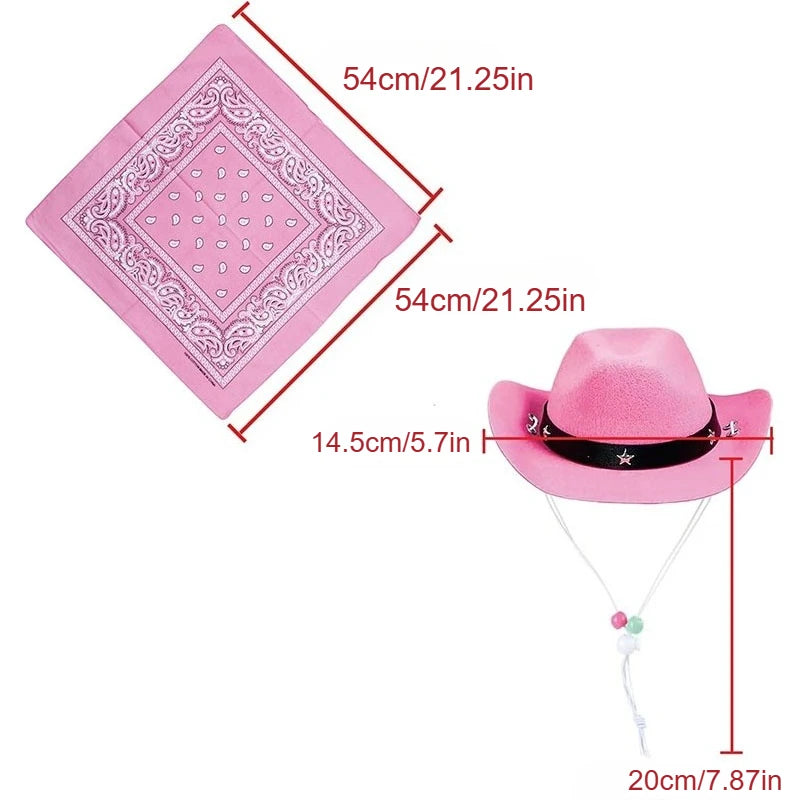1 ensemble chien chat taille animal de compagnie chapeau de cowboy et bandana écharpe West accessoires pour chats chiens fête festival port quotidien