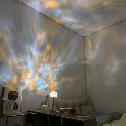 High Footed LED Atmosphere Desk Lamp Water Ripple Touch/Remote Control Projection Night Light Non-slip Bottom Romantic