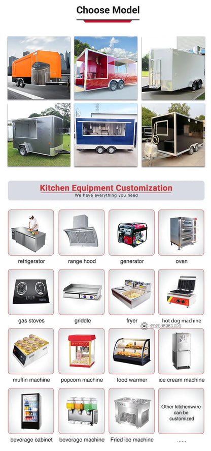Customized Commercial Food Trucks Concession Food Trailers Street Mobile Food Trucks Fast Food Trailers For Sale USA Europe