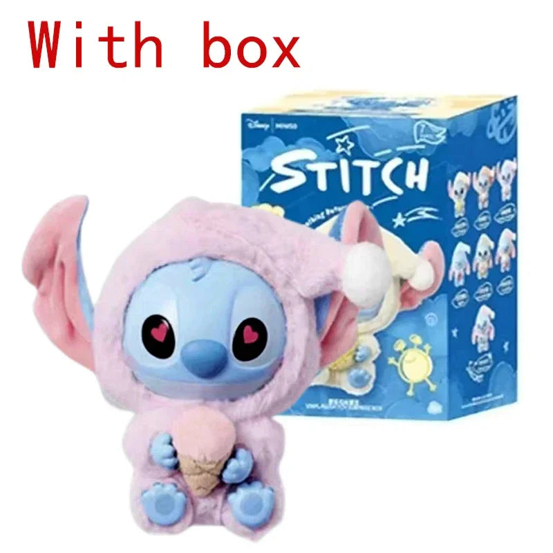 Stitchou Eat Something Before Sleep Series Blind Box Plush Vinyl Toys Cute Doll Replica Mystery Box Bag Pendant Decor Gift