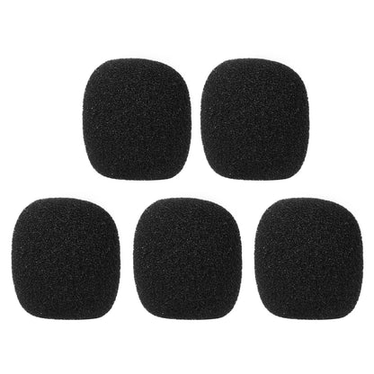 Mini bonnettes anti-vent pour microphone, protections en mousse pour micro-casque, noir, lot de 5 pièces