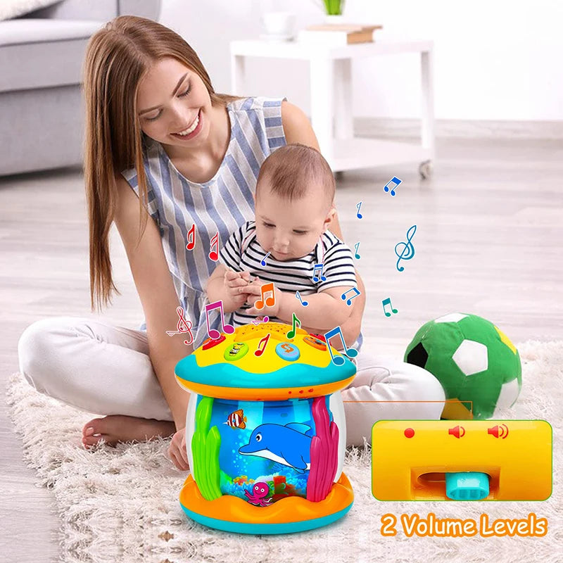 Jouets pour bébés de 1 à 3 ans, projecteur rotatif lumineux océanique, jouets musicaux, jouets sensoriels éducatifs précoces Montessori pour tout-petits, cadeaux
