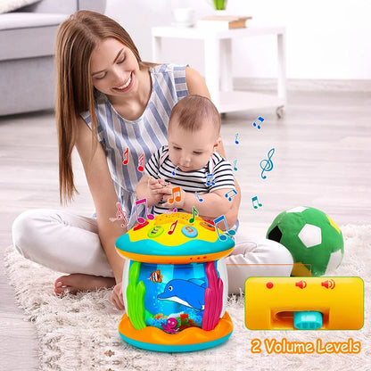 Jouets pour bébés de 1 à 3 ans, projecteur rotatif lumineux océanique, jouets musicaux, jouets sensoriels éducatifs précoces Montessori pour tout-petits, cadeaux