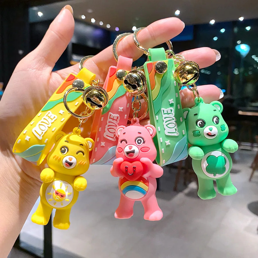 Grumpy Bear Keychain Kawaii Cares Bears Anime Cute Girls Creative Bag Doll Pendant Car Keychains Cartoon Fashion Toy Women Gift