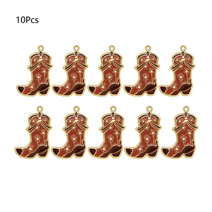 Pendentif Cowboy Western DIY Fabrication artisanale de bijoux pour boucles d'oreilles Bracelet Collier Émail Chapeau Cowgirl Bottes Breloques Accessoires