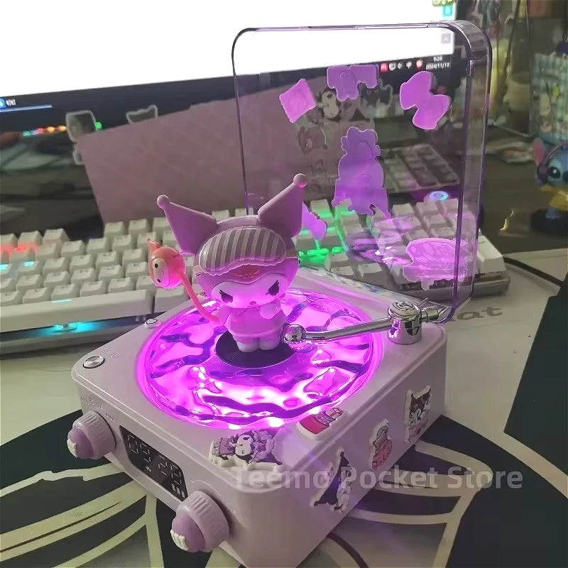 Lilo et Stitchou Enceinte Bluetooth Hello Kitty Kawaii Anime Kuromi Accessoires Portable Lumière RVB Décoration de Bureau Cadeau Fille