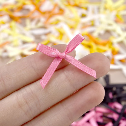 100pcs Mini Ribbon Bow Flower Satin Bows Ties DIY Crafts Embellishment Crafts Accessory Christmas Decoration Supplies