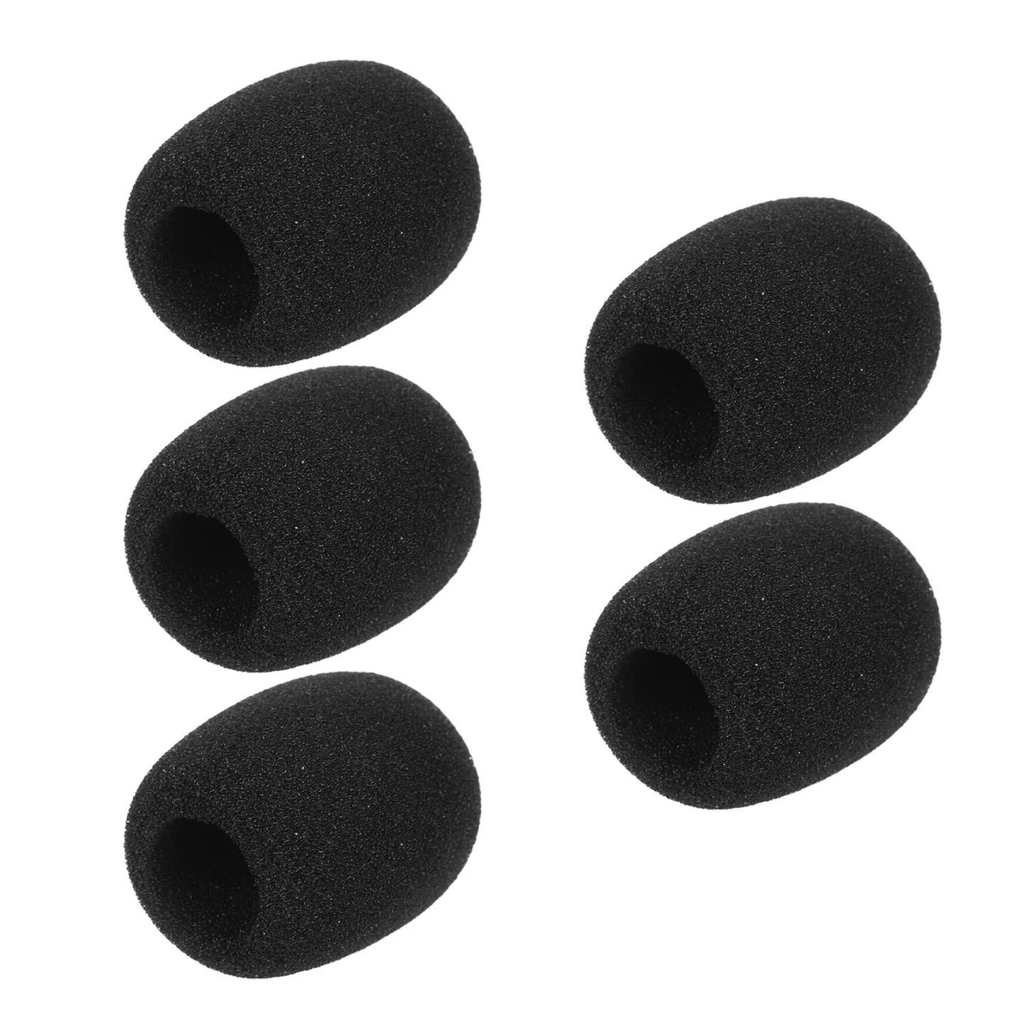 Mini bonnettes anti-vent pour microphone, protections en mousse pour micro-casque, noir, lot de 5 pièces