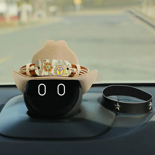 Chapeau de cowboy pour intérieur de voiture, accessoire de costume de robot à la mode, décoration de robot créative, affichage à domicile