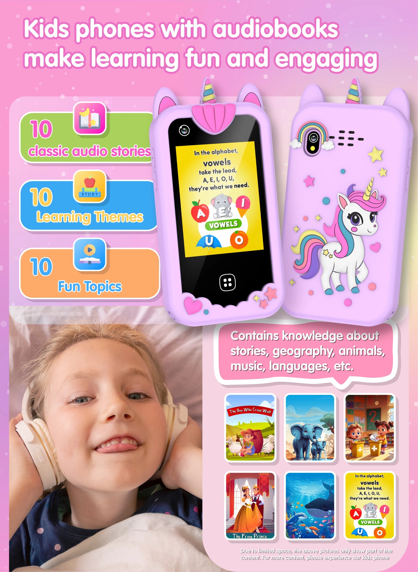 Kids Smart Phone for Girls Boys Kids Cell Phone Toys Dual Camera Music Player 17 Games Toddler Learning Phone Birthday Gifts