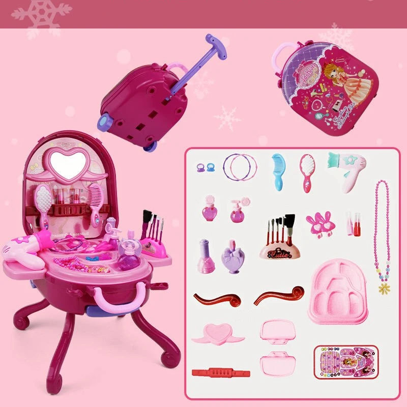 Play House Set Children's Dressing Table Toys For Girls From 6 to 10 Years Makeup Set For Girl Children's Nove Toy Birthday Gift