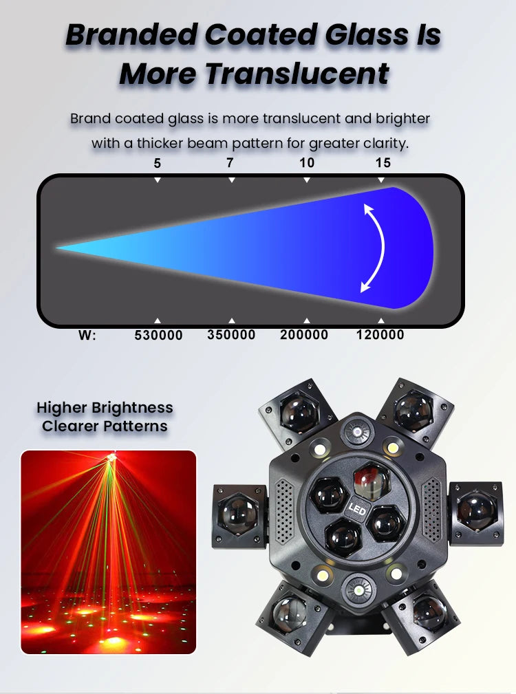 6 Arm LED Moving Head Lights RGBW 150W Lyre Beam Party Lights With Remote Sound DMX Disco DJ Stage Light for Karaoke Nightclub