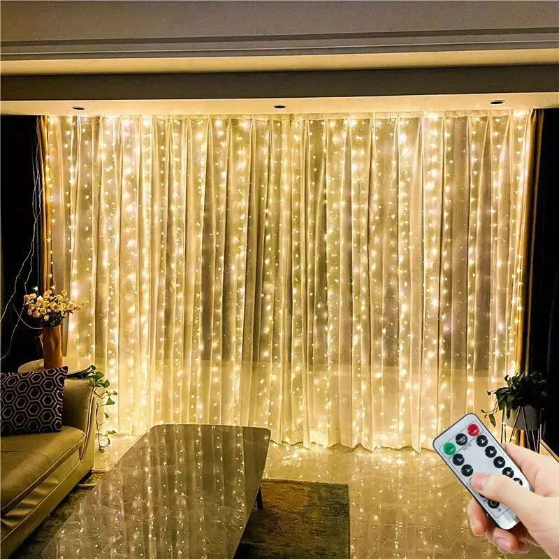 USB Curtain String Lights 8 Lighting Modes LED Light for Outdoor Garden Wedding Christmas New Year Home Decoration