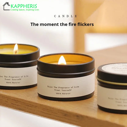 Bougies parfumées de luxe en étain noir, bougies décoratives pour la maison avec Woodwick, citronnelle, anti-moustiques, meilleur cadeau pour elle