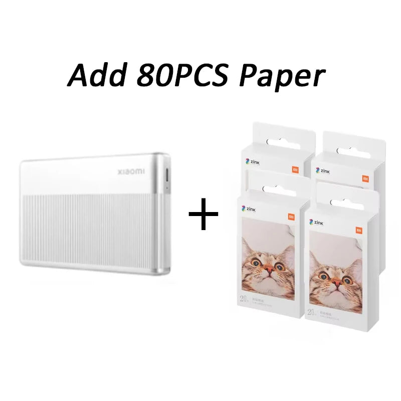 Xiaomi Portable Photo Printer 1S Bluetooth Thermal Print ZINK Inkless Technology Xiaomi App Wireless Portable Photo Printing