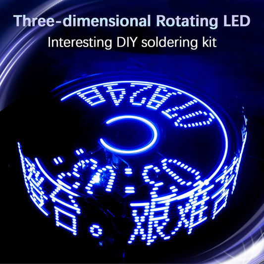 POV – Kit d'affichage LED rotatif tridimensionnel, électronique, bricolage, pratique de soudage, microcontrôleur, horloge, pièces amples