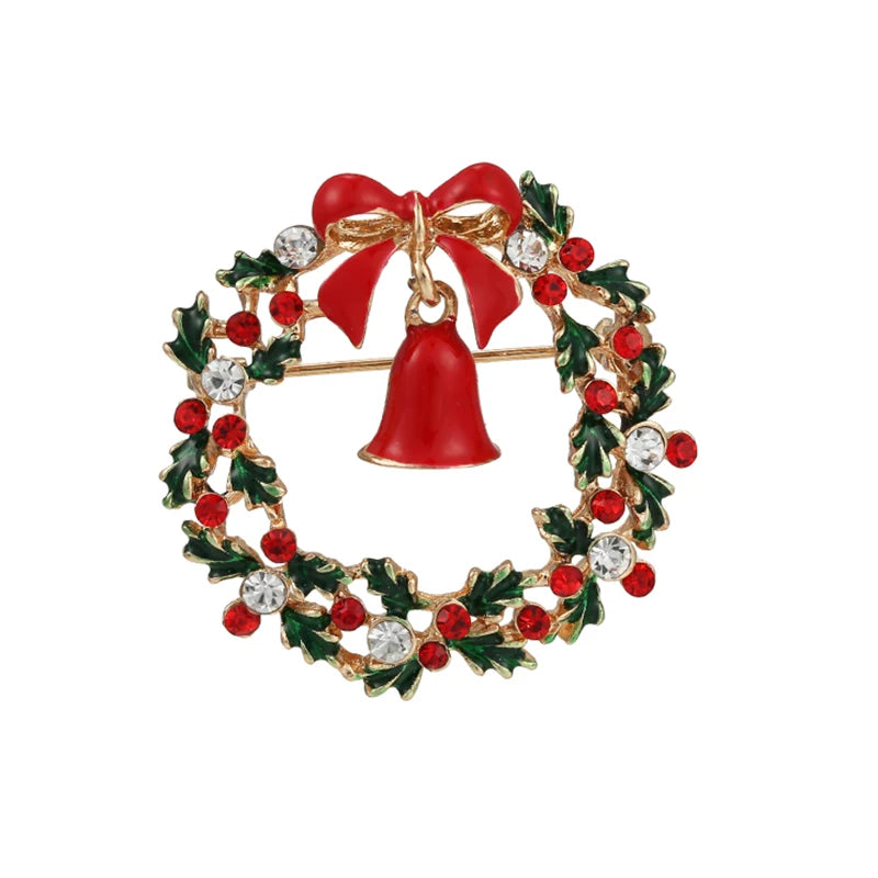 Broches de noël pour hommes et femmes, chapeau de père noël, gants, cloches, chaussettes, costume en strass, broches métalliques, Badges, cadeau du nouvel an, 2022