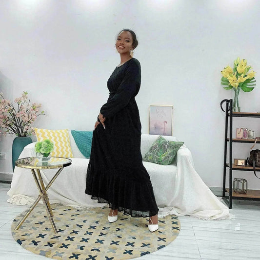 Small Hair Ball Arab  Plus Size Dress