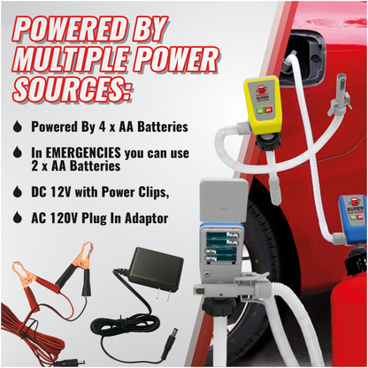 Diesel PumpMatic Super Gas Pump + Diesel Fuel Can Combo Kit Fuel Transfer Pump for Diesel, etc. 3 Power Sources w/ 4.25ft Hose