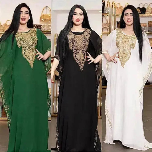Women's Dress Embroidered Lace Arab  Robe