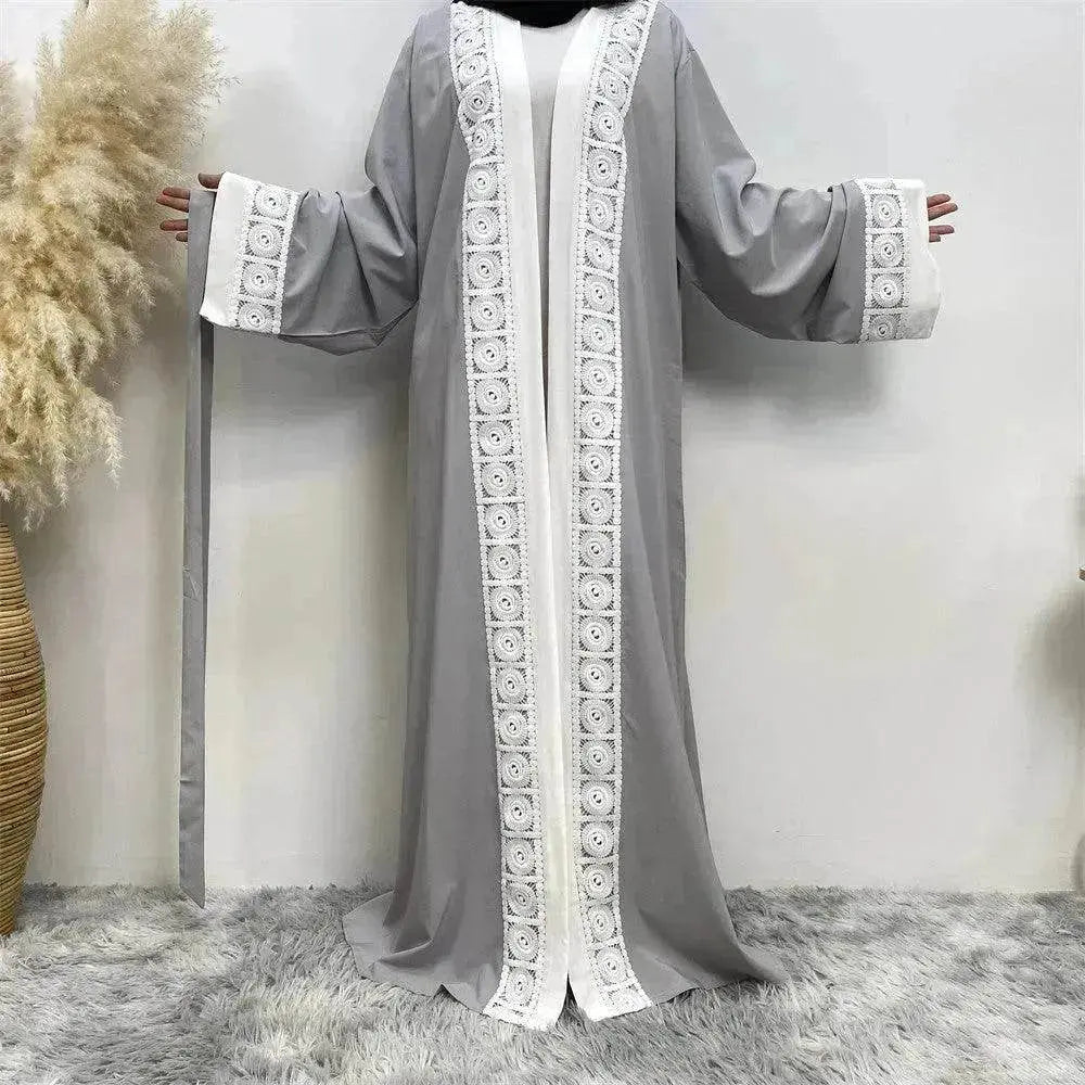 Women's Fashion Patchwork Lace Arab  Robe