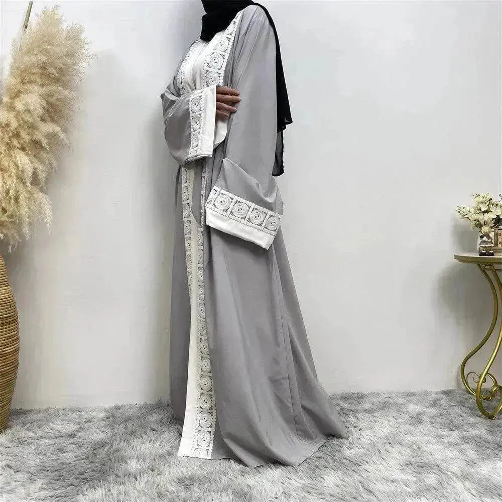 Women's Fashion Patchwork Lace Arab  Robe