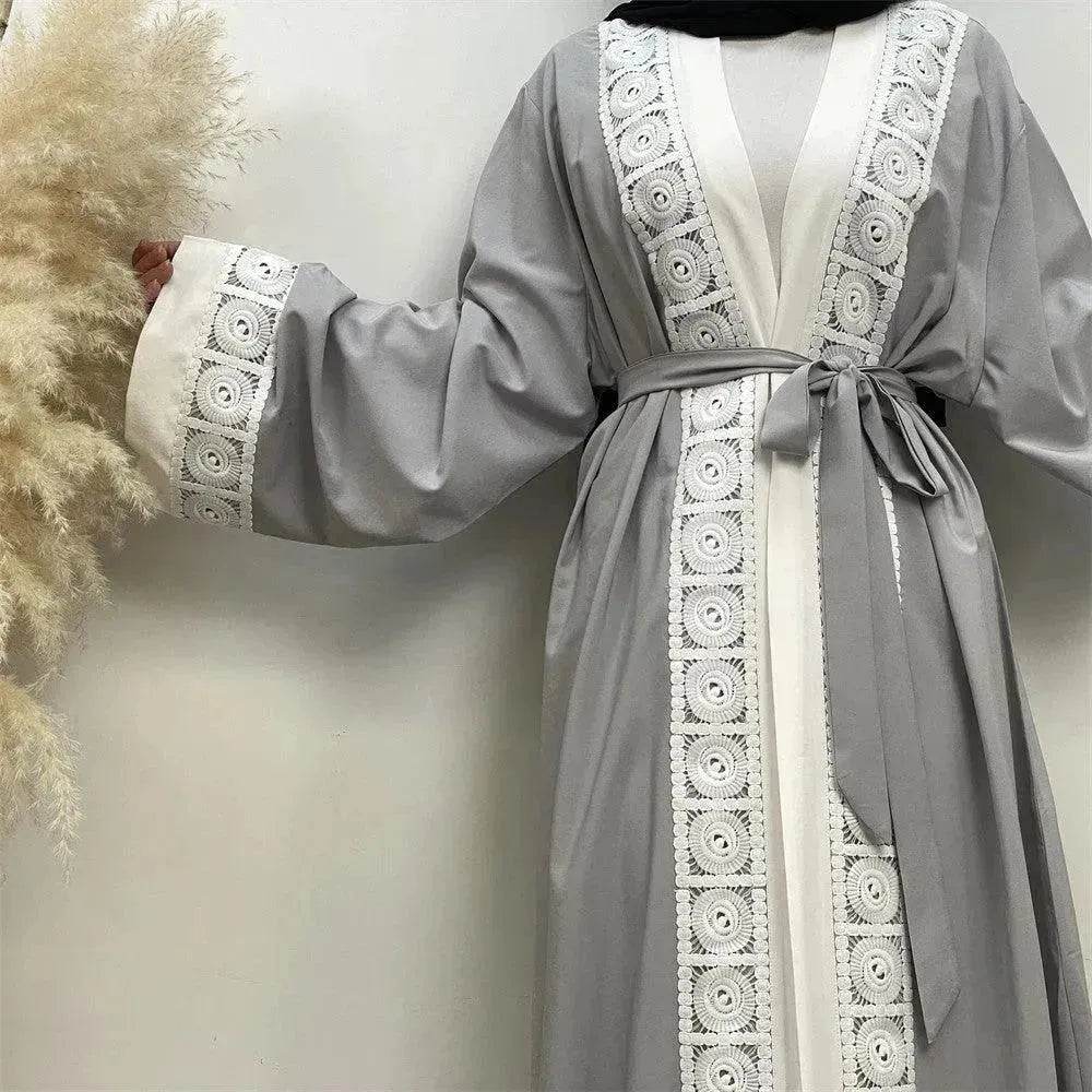 Women's Fashion Patchwork Lace Arab  Robe