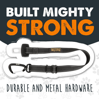 Dog Seat Belt | Pet Safety Belt, Created with Human Seatbelt Material. All-Metal Hardware with Adjustable Length Strap. Exceeds Dog Safety Standards. Keep Your Dog Secure in the Car