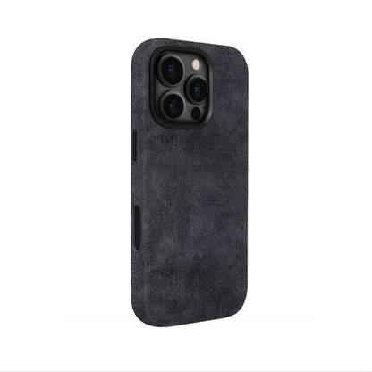 Grey Alcantara Case For iPhone 16 Pro Max