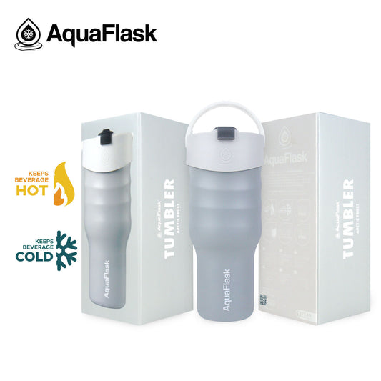 Aqua Flask Tumbler – Vacuum Insulated Stainless Steel Travel Cup 887ml (30 oz)