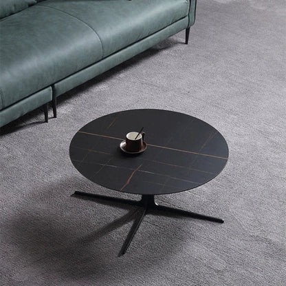 BT05 Double Stone Top Round & Elliptical Coffee Table Set
