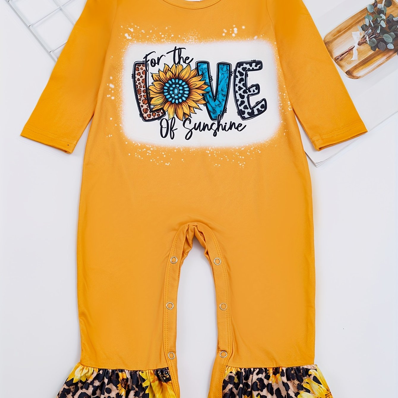 Autumn Western Cowboy Series Baby Girl's Cute Bodysuit With Leopard Cow Pattern Flower Letter...random Print